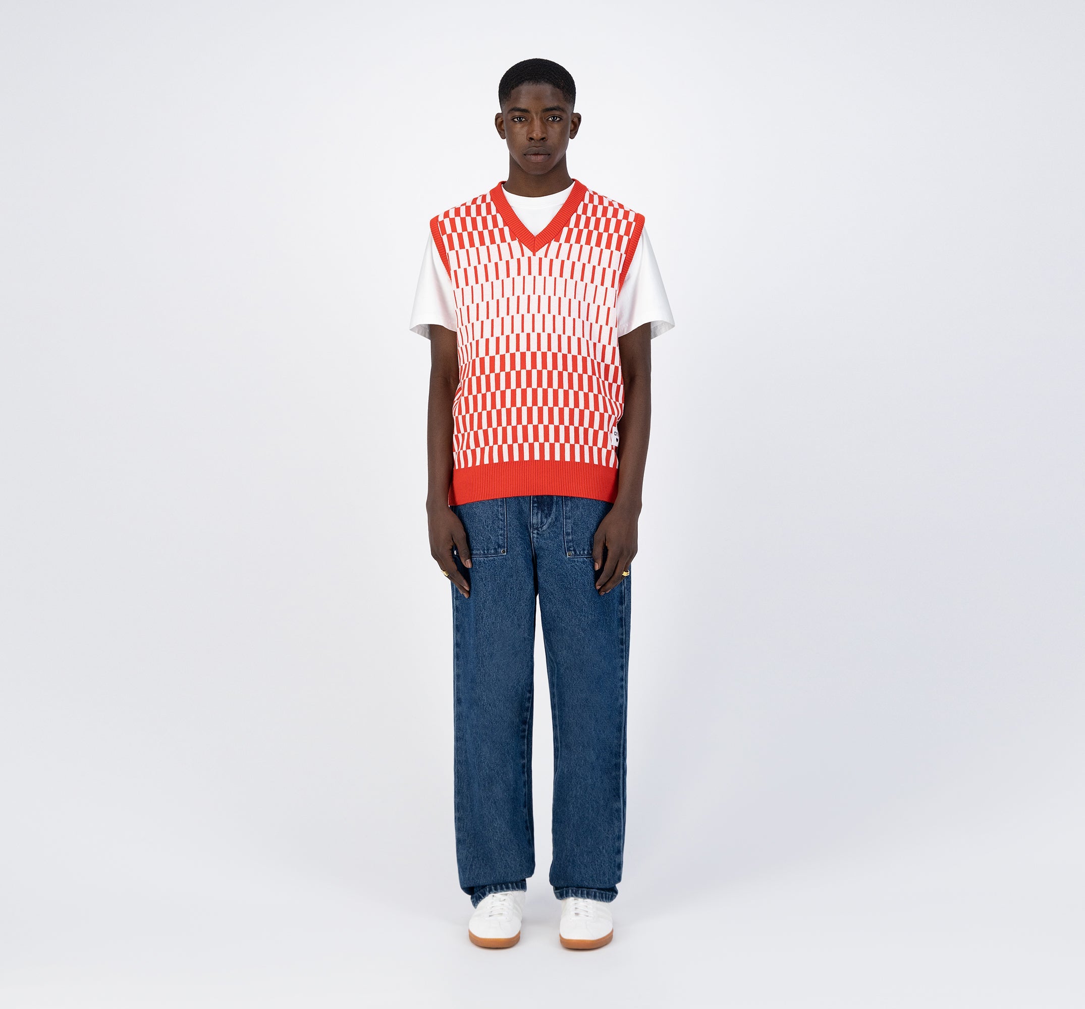 Tricot Karl Trip - Rouge/Blanc