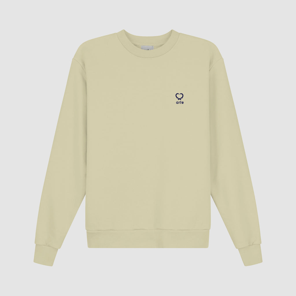 Carlos Small Heart Crewneck - Crème