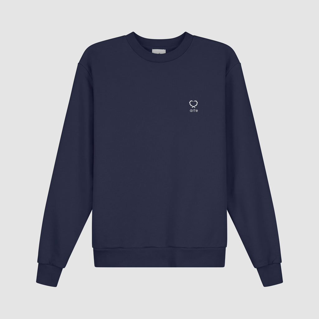 Carlos Small Heart Crewneck - Marine