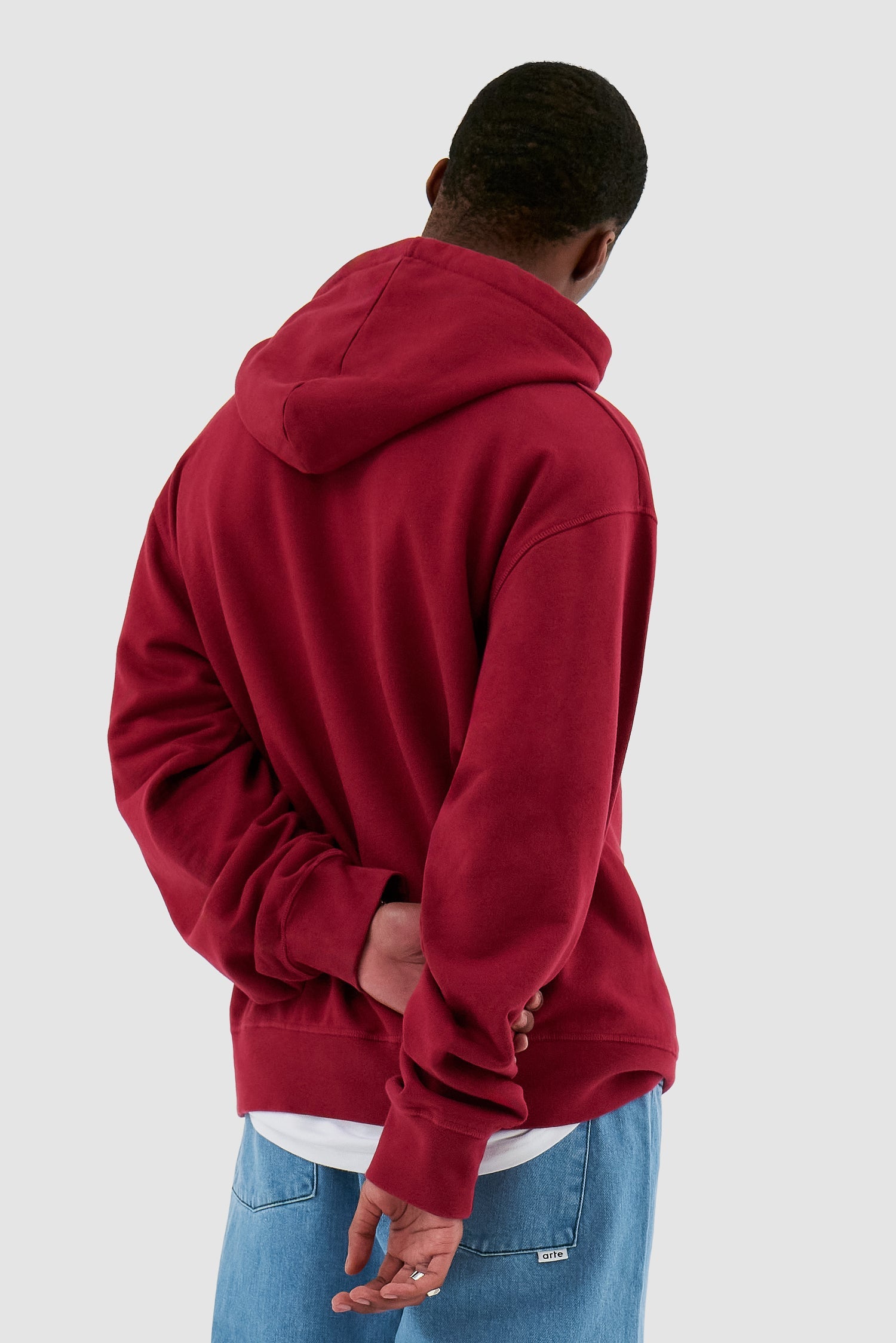 Hank Arte - Sweat à capuche sur le devant - Bordeaux