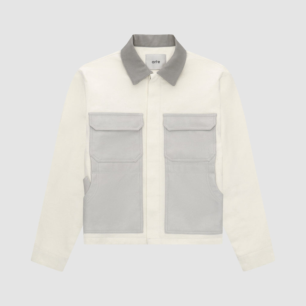 John Contrast Jacket - Crème/Gris