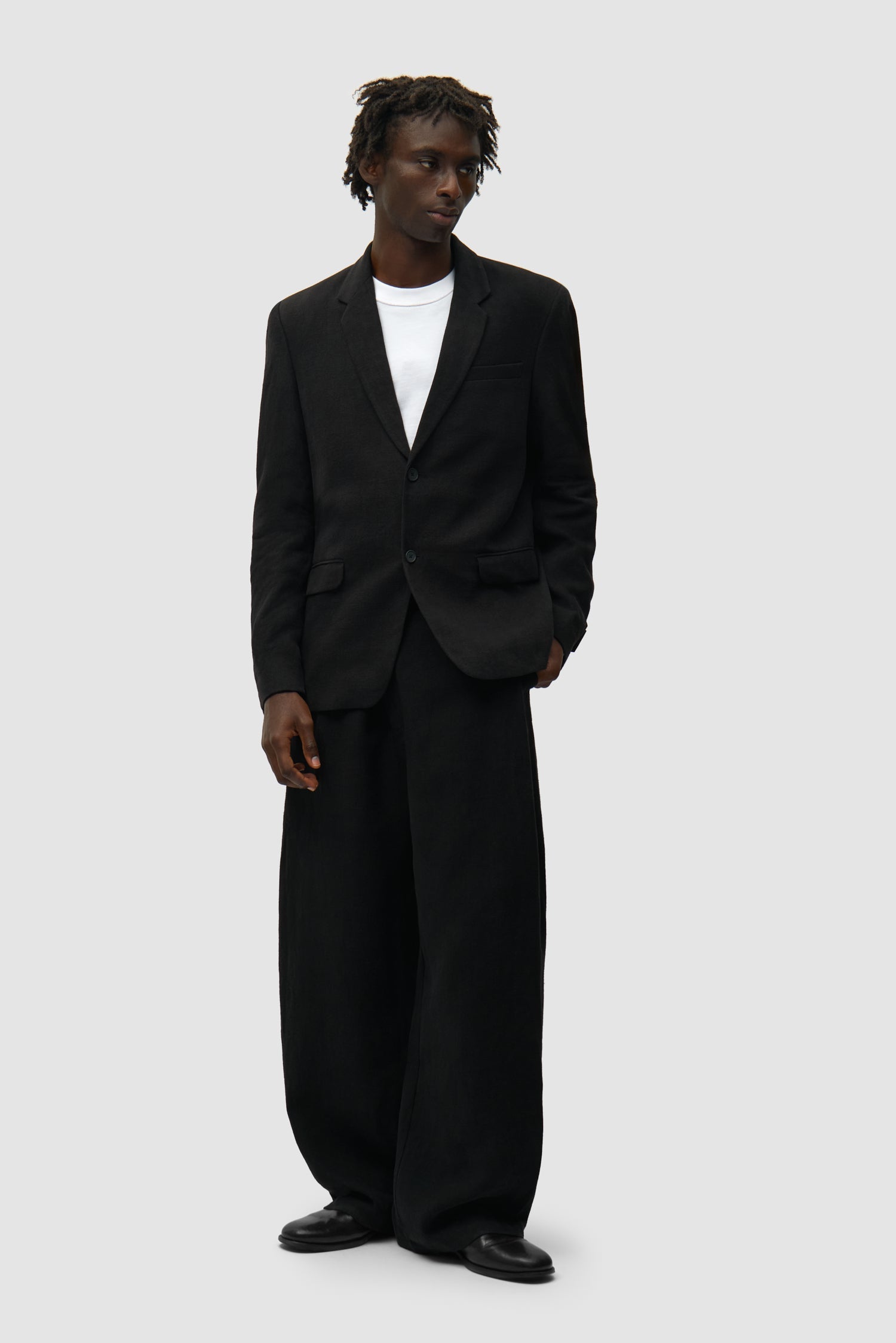 Pantalon de costume en lin - Noir