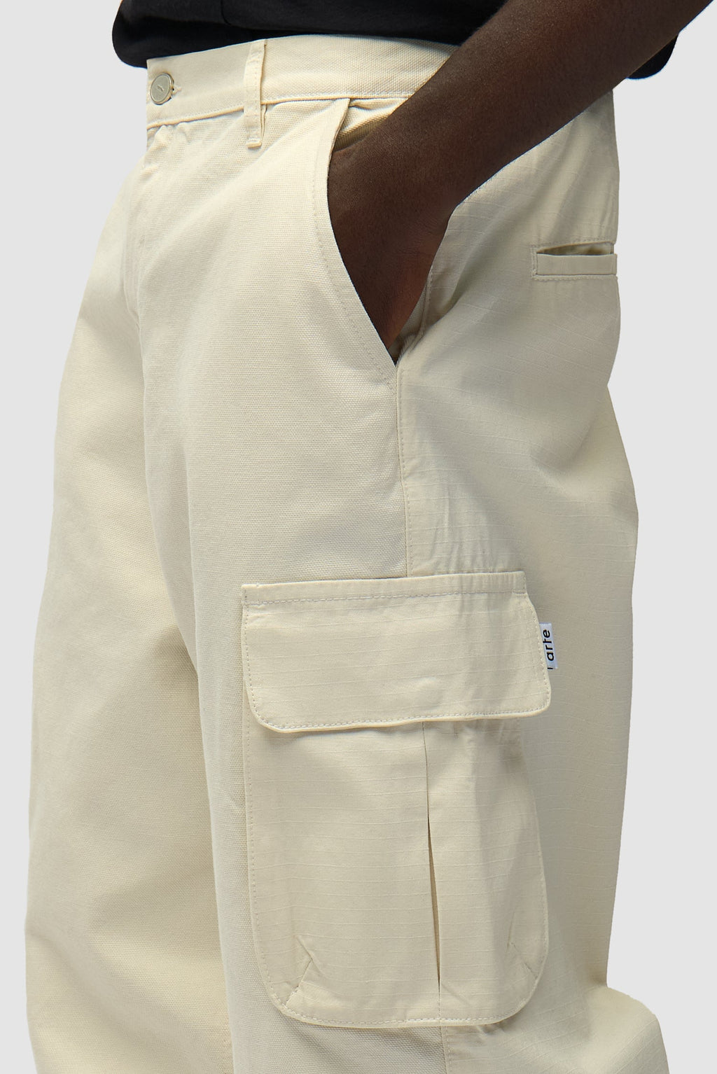 Pantalon cargo en ribstop - Crème