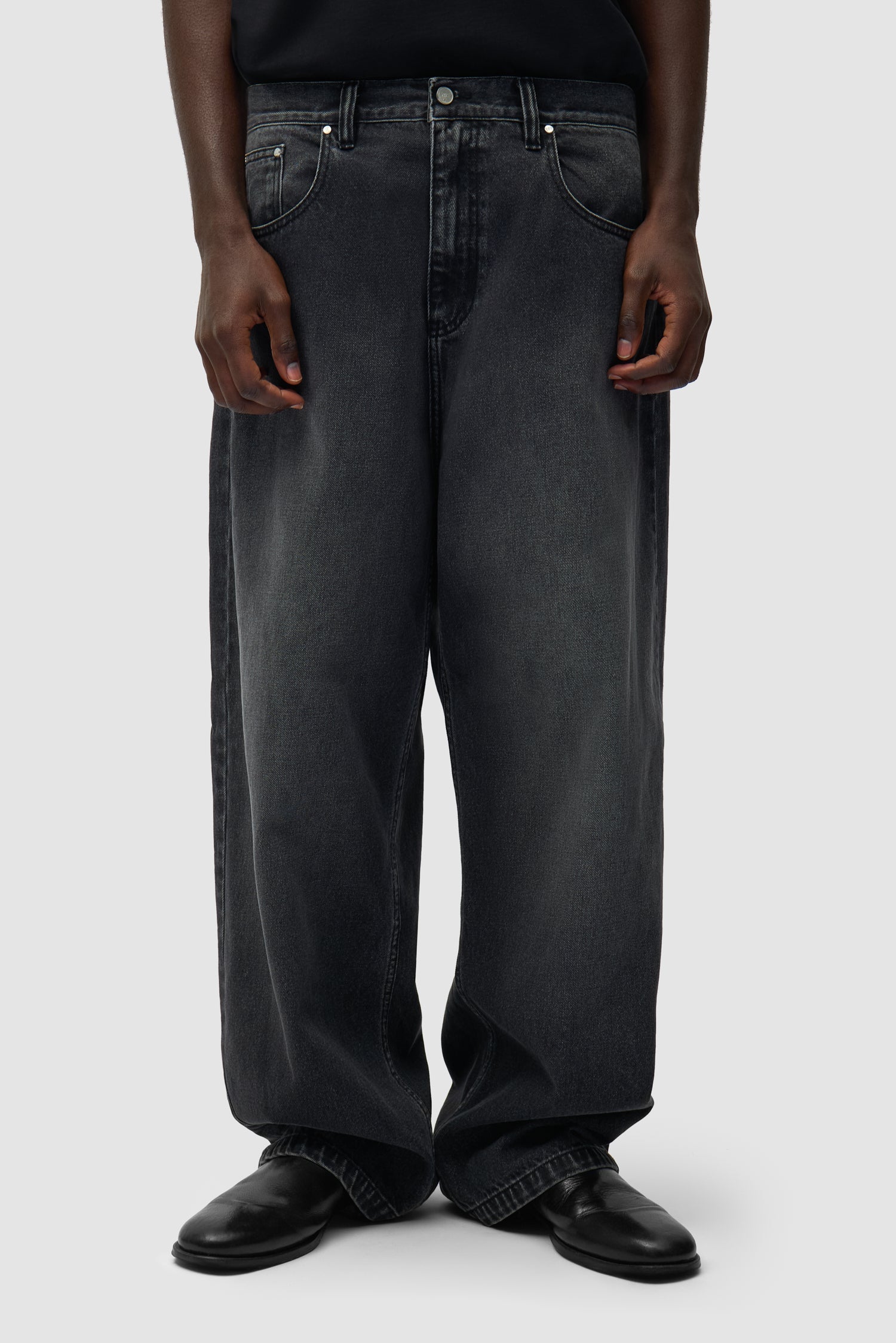Pantalon baggy délavé - Noir