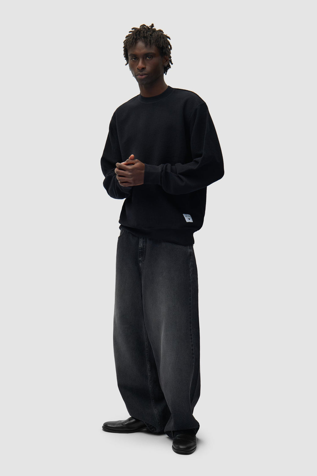 Pantalon baggy délavé - Noir