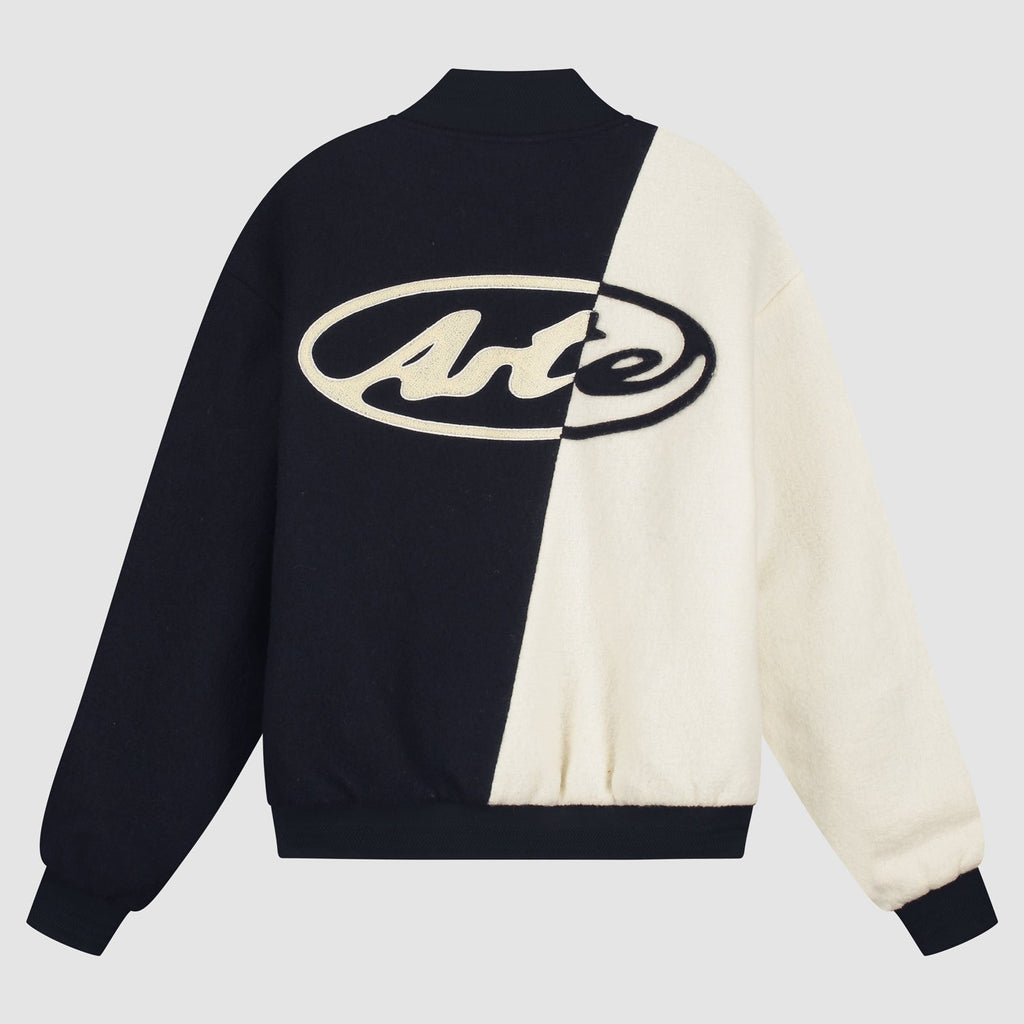 Veste universitaire en laine - Bleu/Blanc