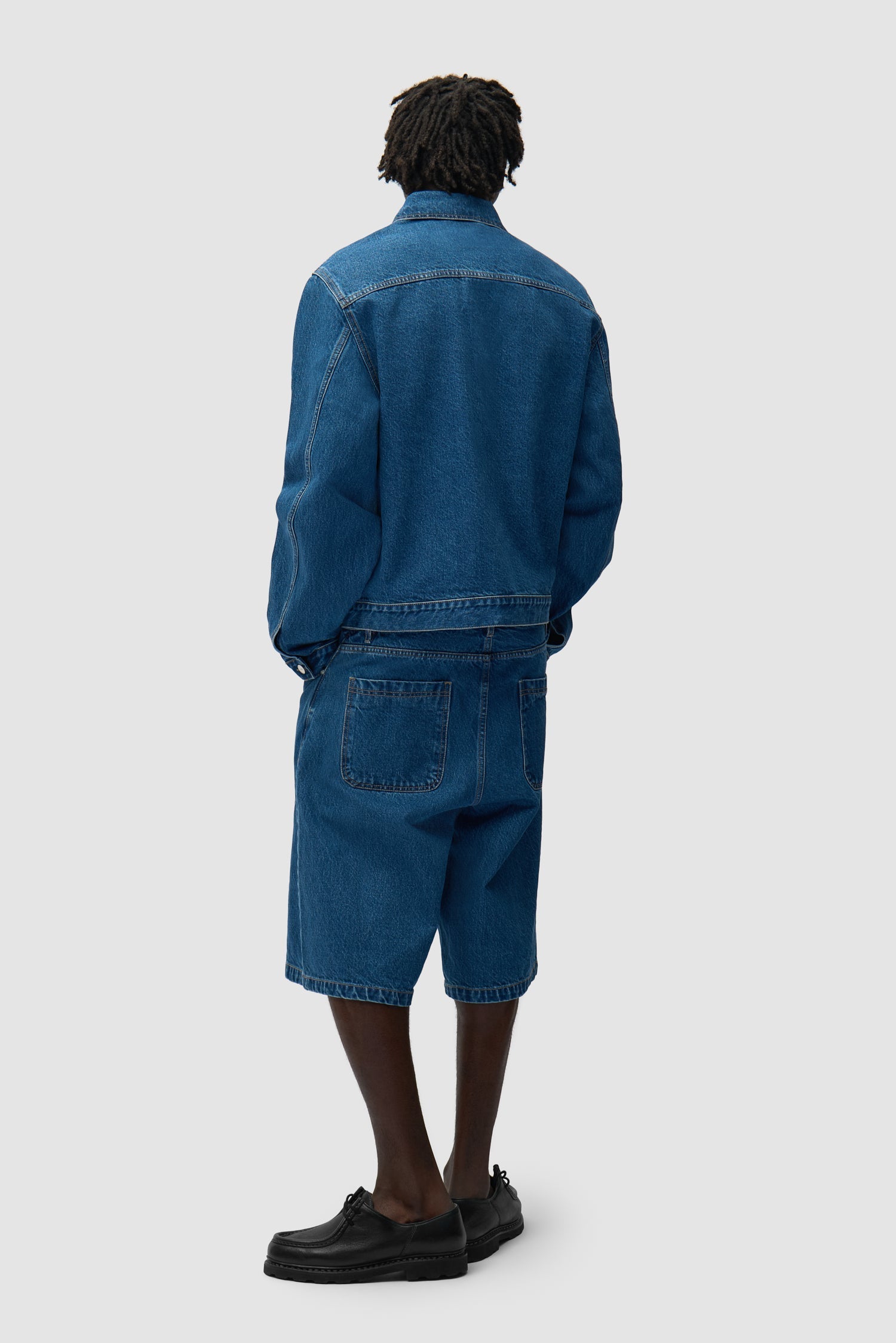 Short en denim à poches rondes - Denim brut