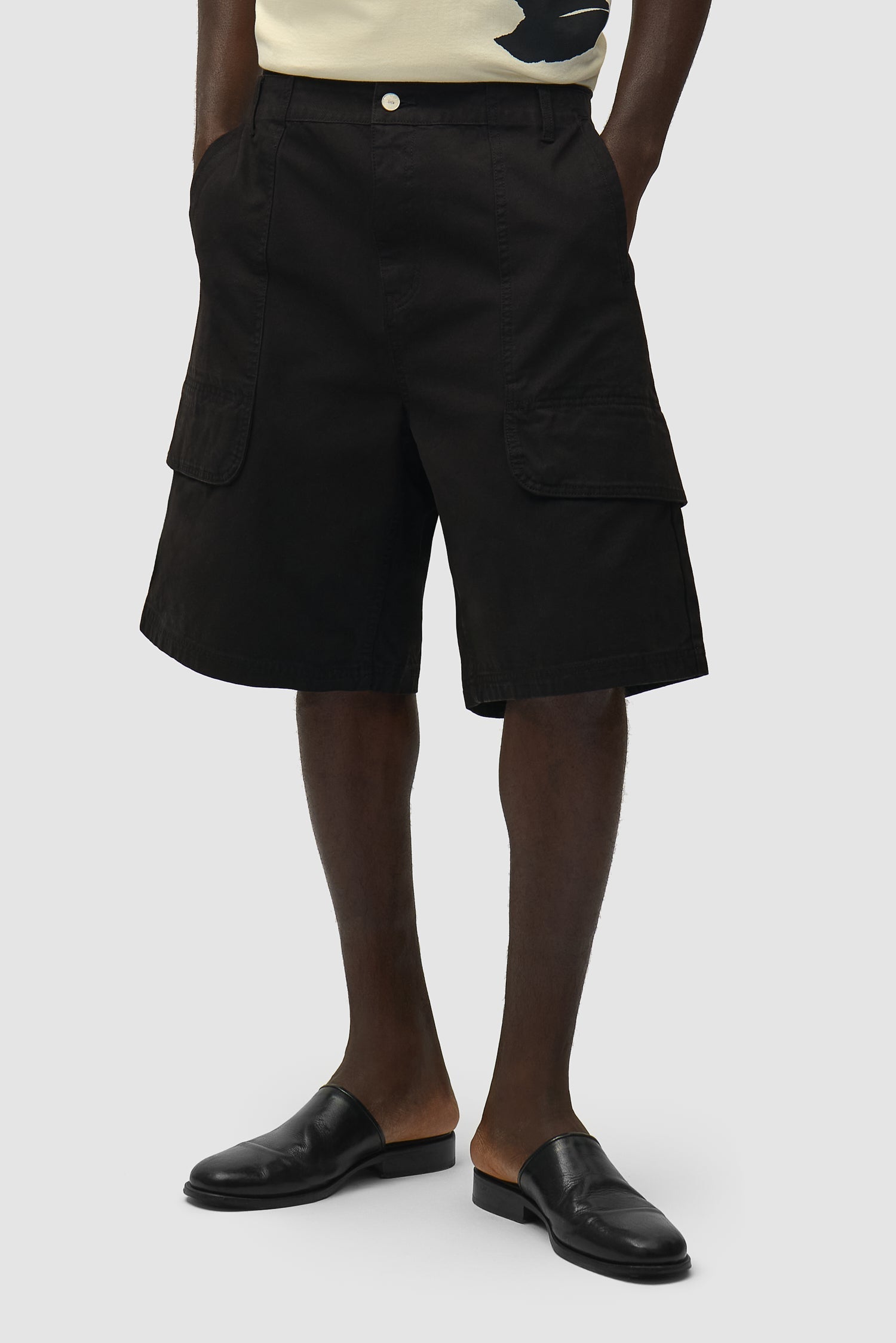 Short cargo en toile - Noir