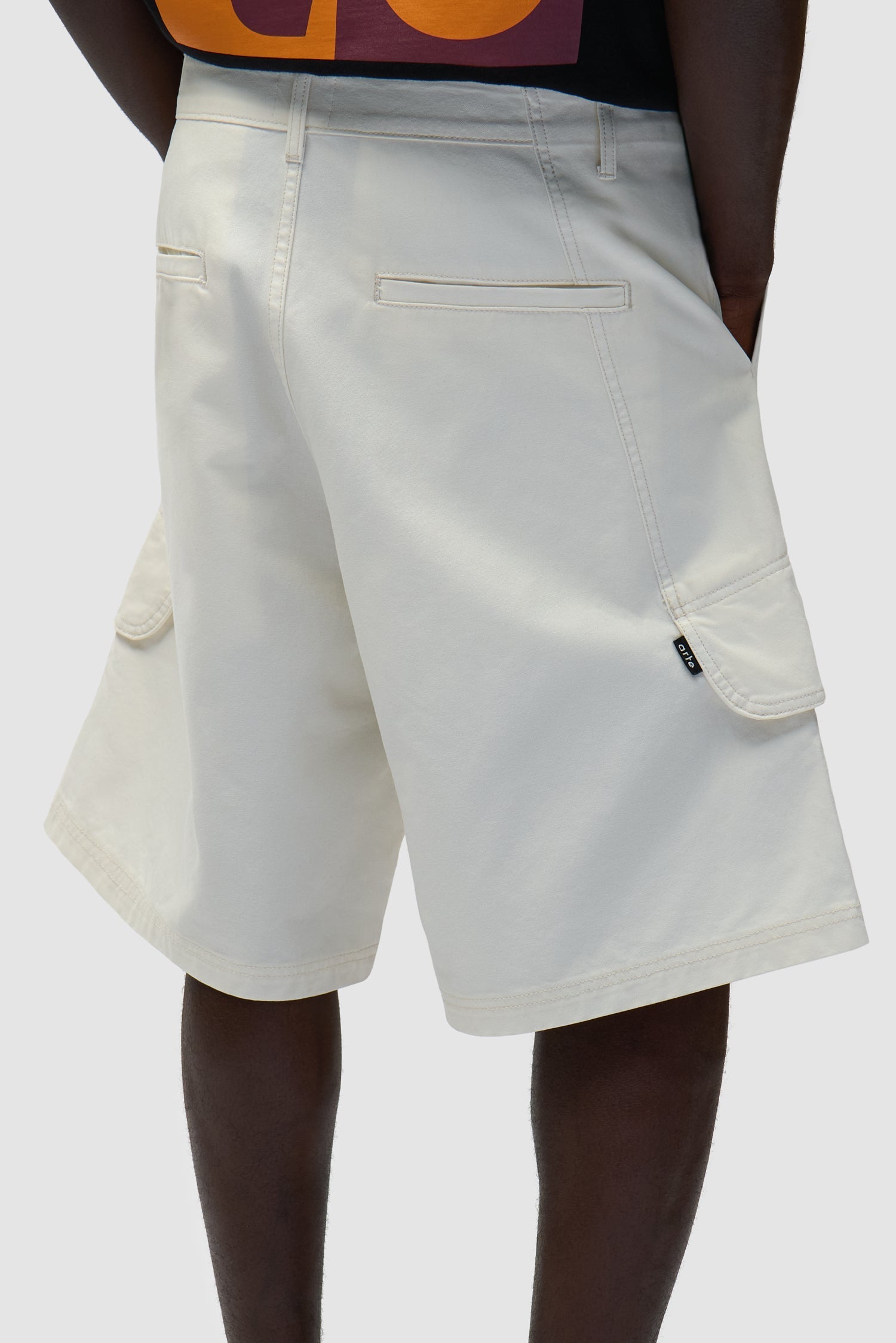 Short cargo en toile - Crème