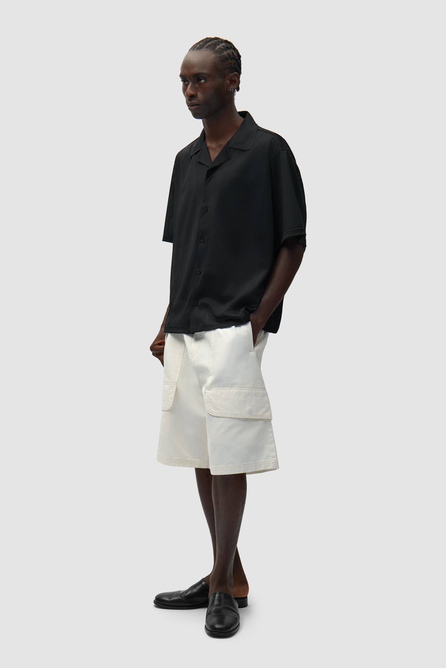 Short cargo en toile - Crème