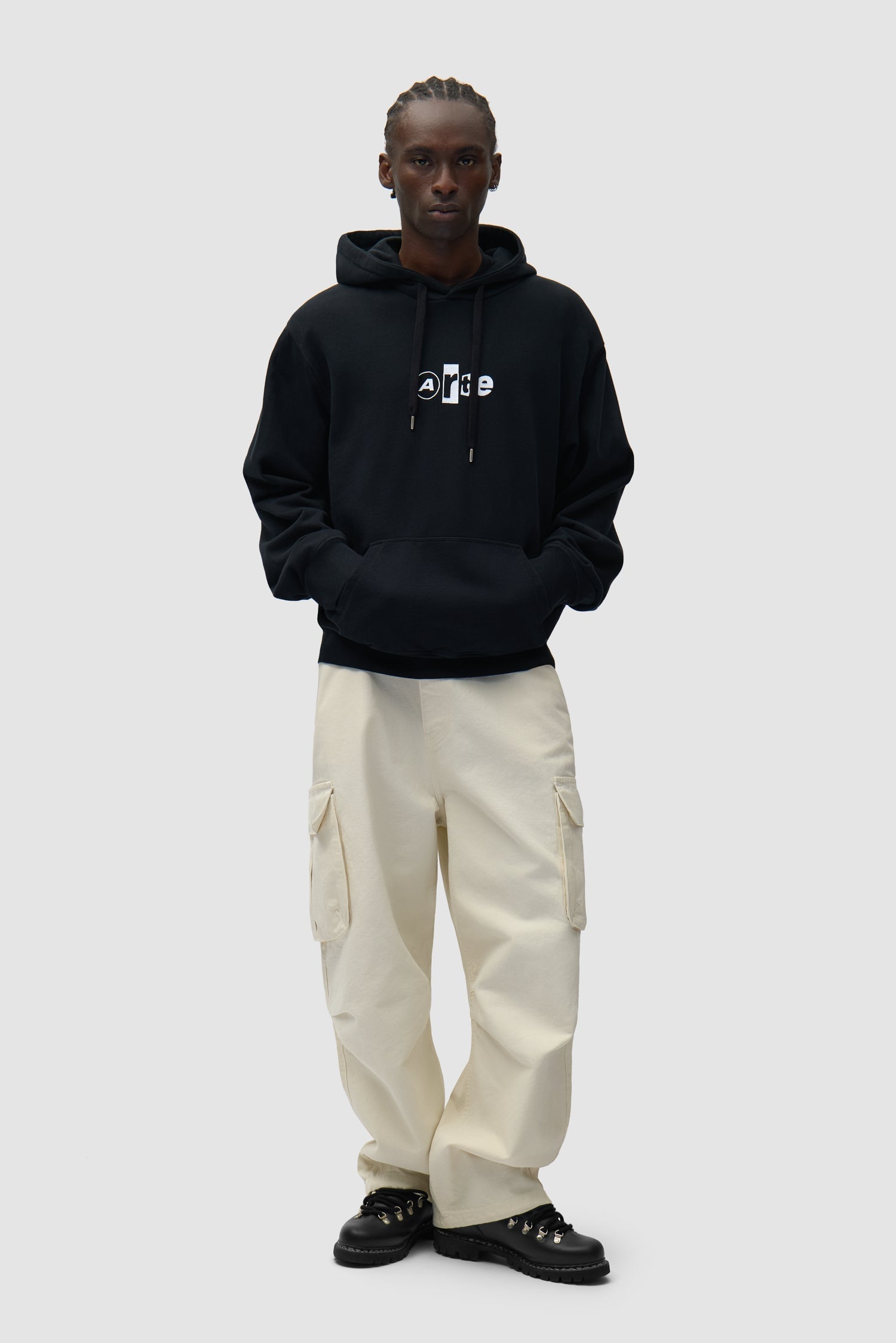 Sweat à capuche avec logo collage - Noir