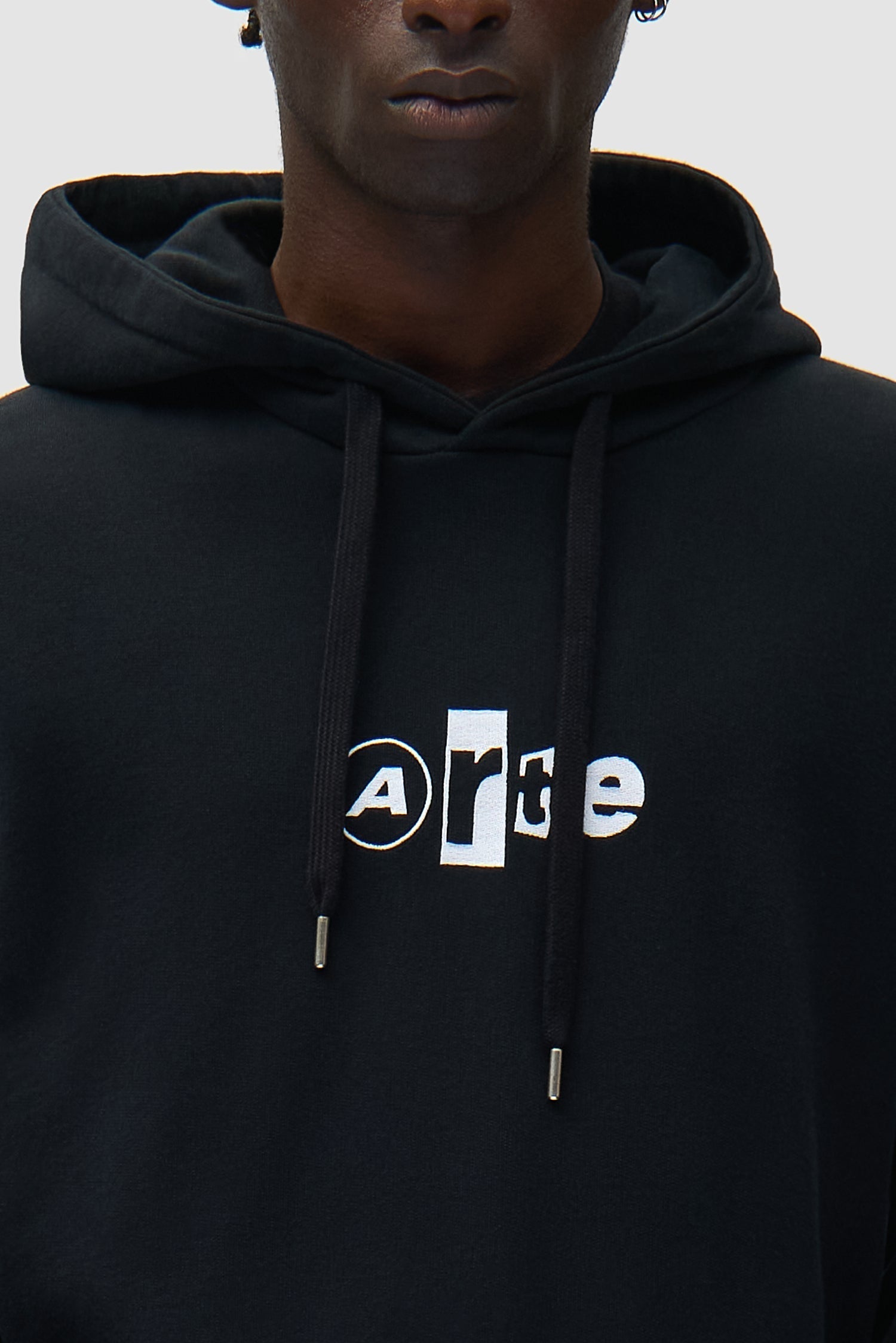 Sweat à capuche avec logo collage - Noir