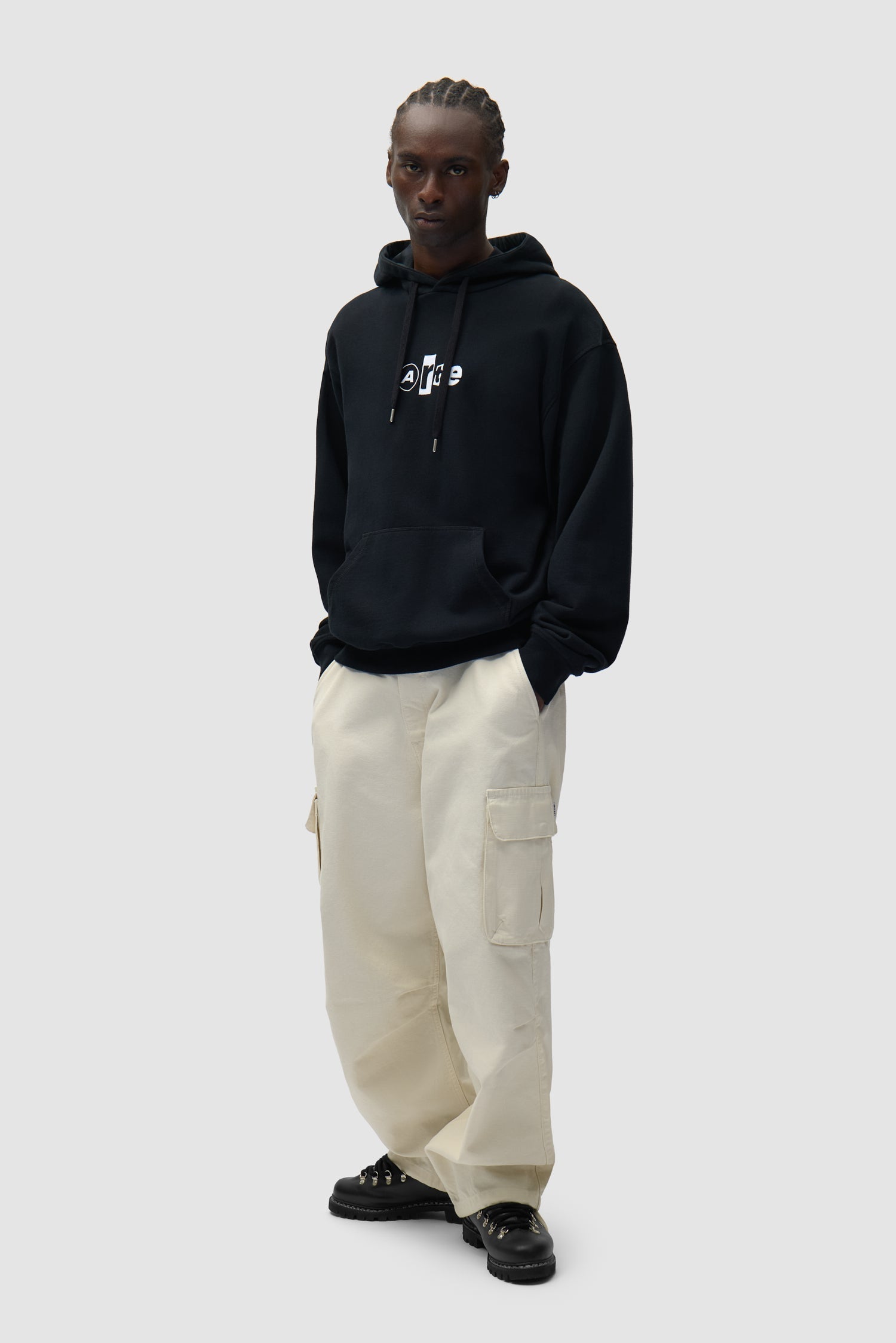 Sweat à capuche avec logo collage - Noir