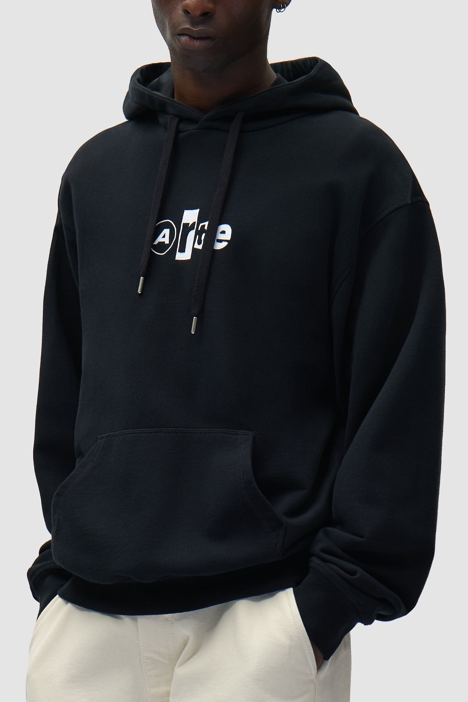 Sweat à capuche avec logo collage - Noir