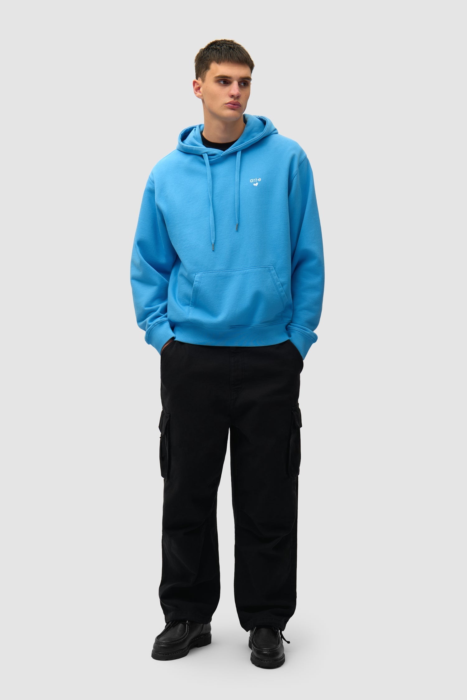 Sweat à capuche avec logo cœur - Bleu