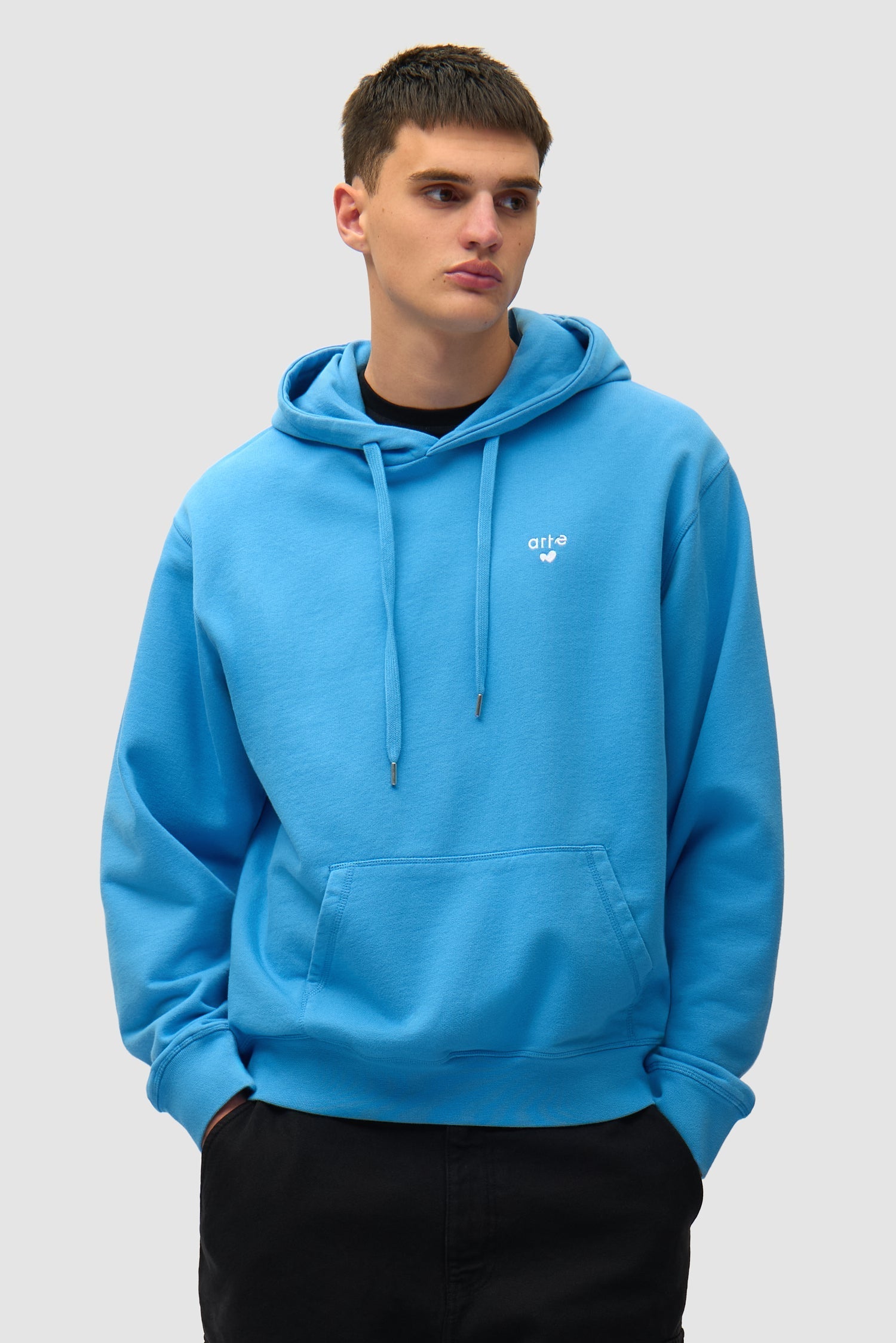 Sweat à capuche avec logo cœur - Bleu