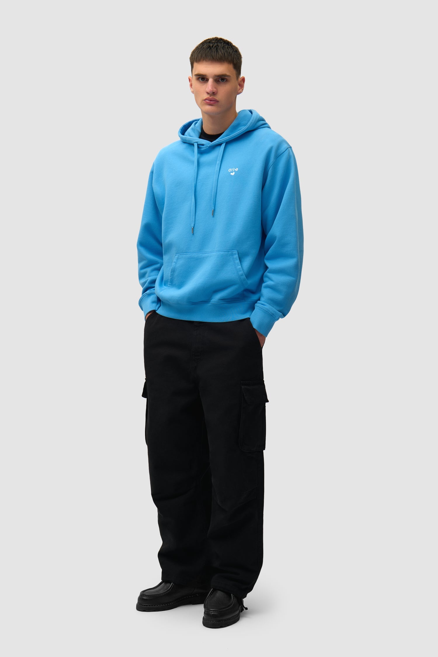 Sweat à capuche avec logo cœur - Bleu