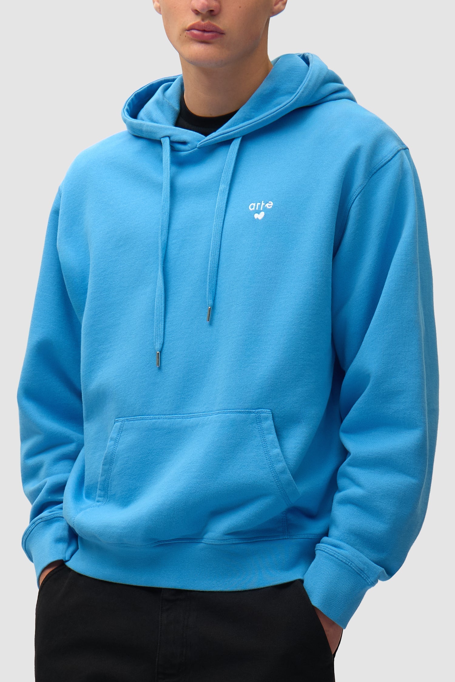 Sweat à capuche avec logo cœur - Bleu
