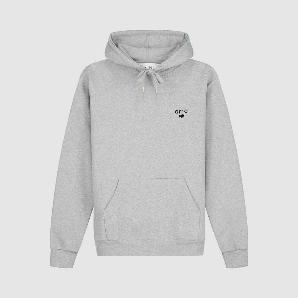 Sweat à capuche avec logo cœur - Gris