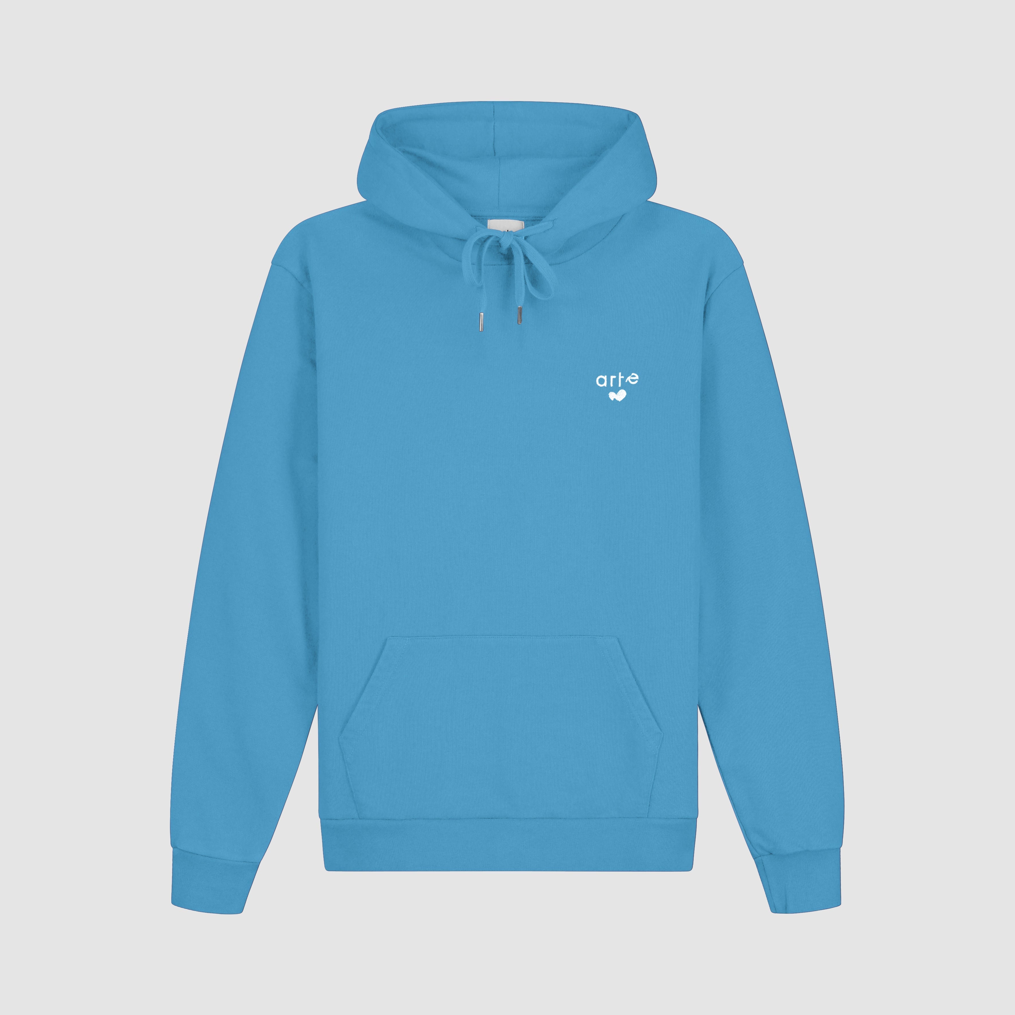 Sweat à capuche avec logo cœur - Bleu