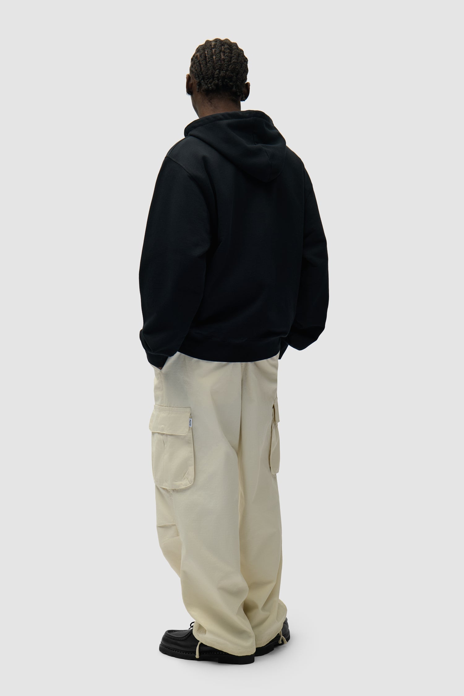 Sweat à capuche zippé avec logo cercle - Noir