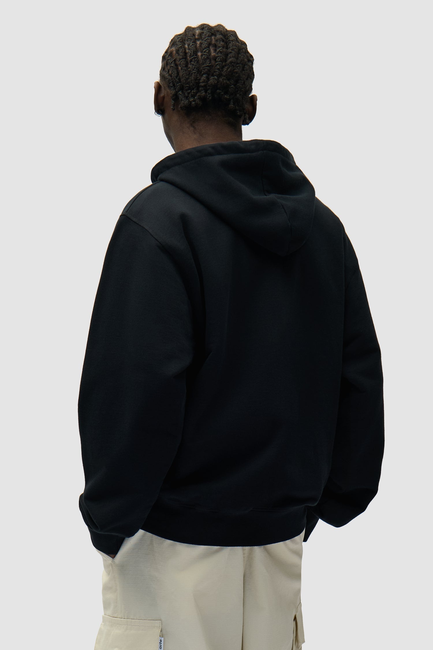 Sweat à capuche zippé avec logo cercle - Noir