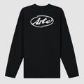 T-shirt à manches longues avec logo cercle dans le dos - Noir