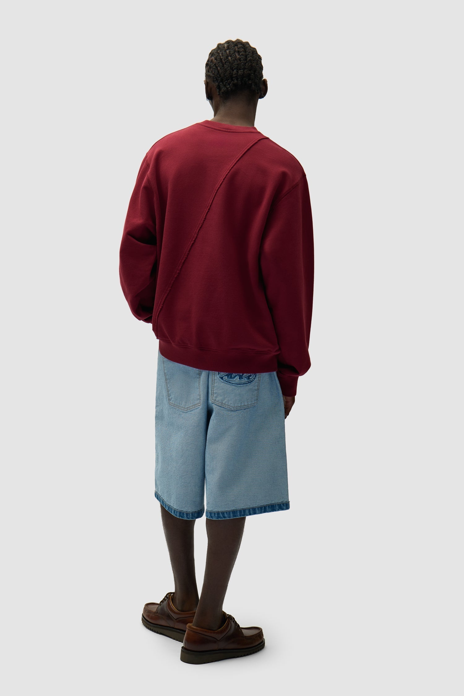 Pull brodé avec logo cercle - Bordeaux