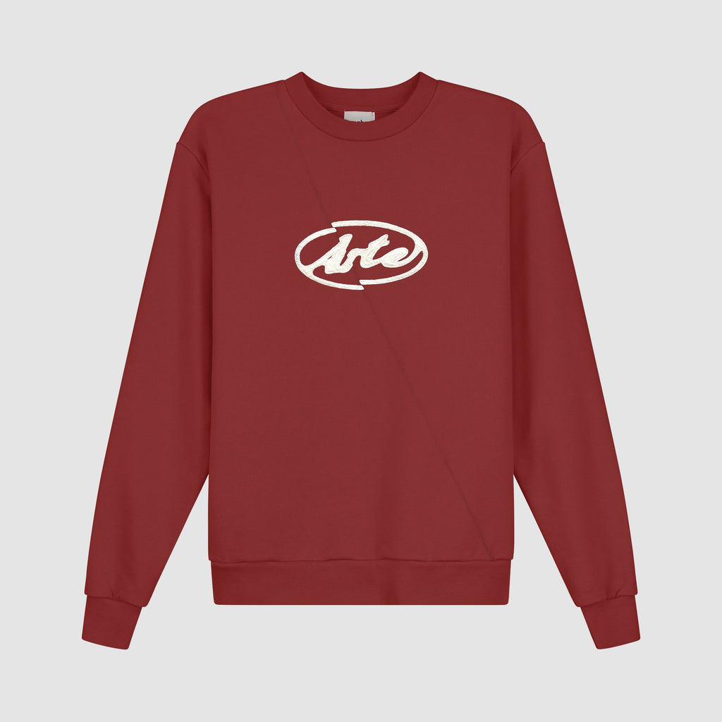 Pull brodé avec logo cercle - Bordeaux