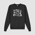 T-shirt à col rond multi-logos - Noir
