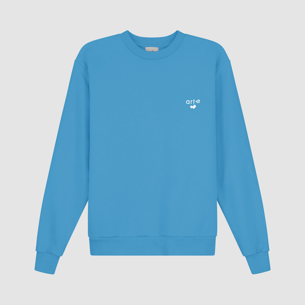 T-shirt à col rond avec logo cœur - Bleu