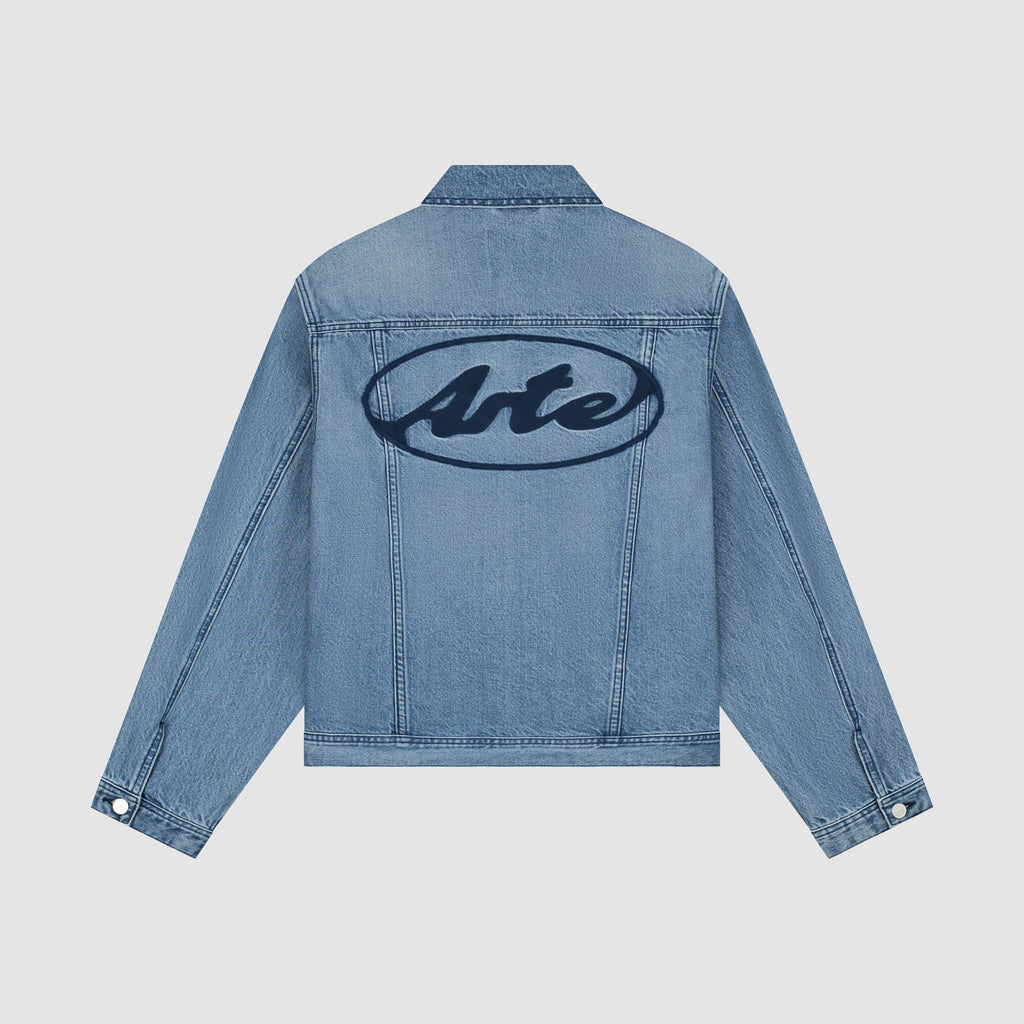 Veste en jean avec logo cercle - Denim Bleach