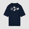 T-shirt en maille avec motif graphique au dos - Bleu marine