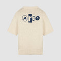 T-shirt en maille avec motif graphique au dos - Crème