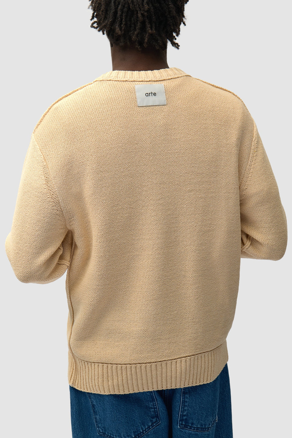 Tricot à étiquette réversible - Crème