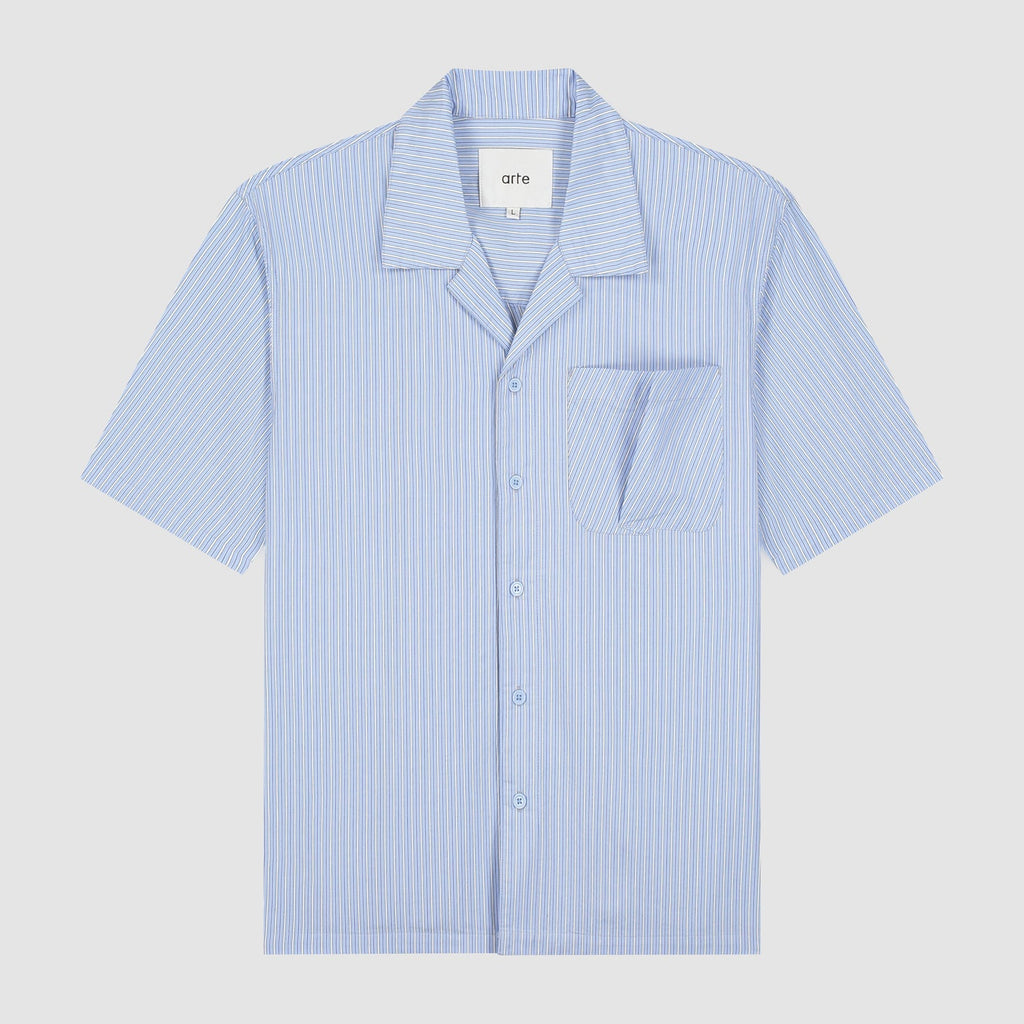 Chemise à poche plissée - Rayée