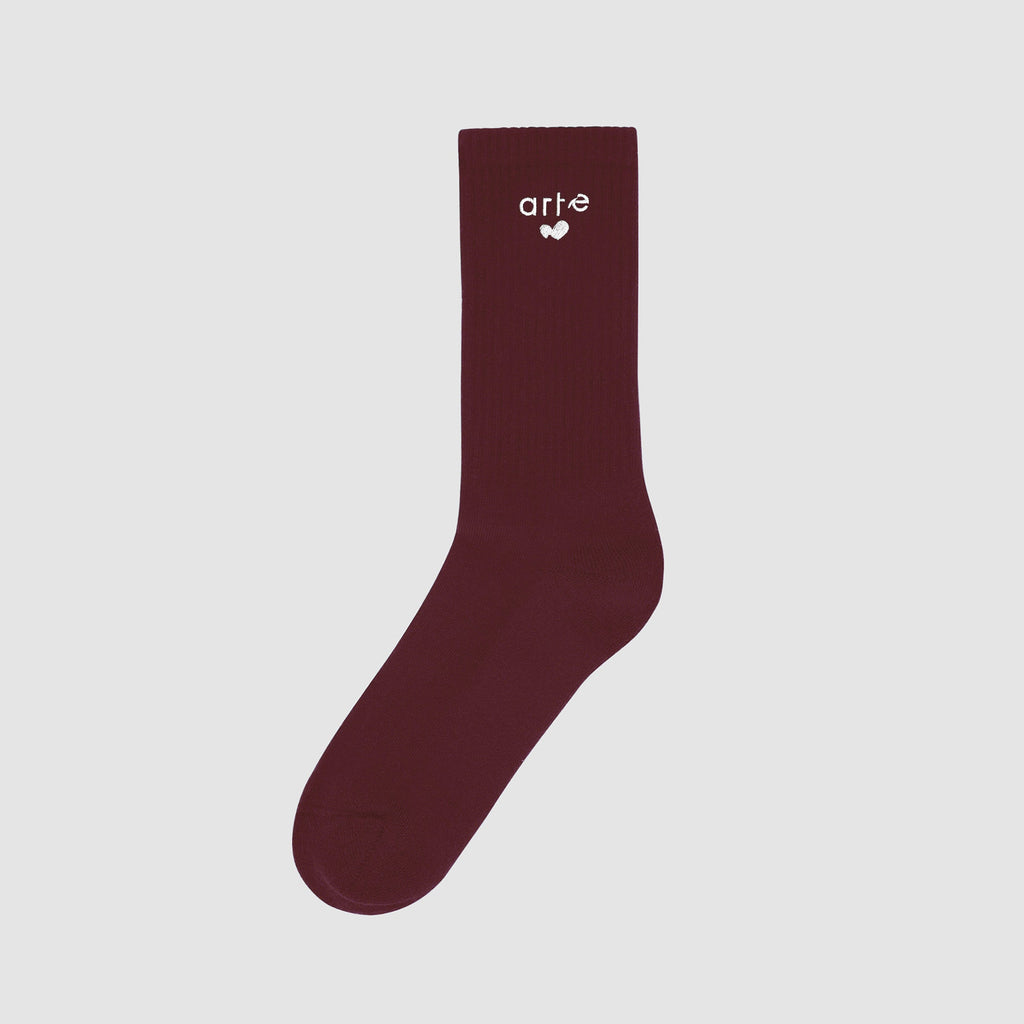 Chaussettes avec logo cœur - Bordeaux