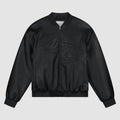 Veste en cuir avec demi-logo - Noir