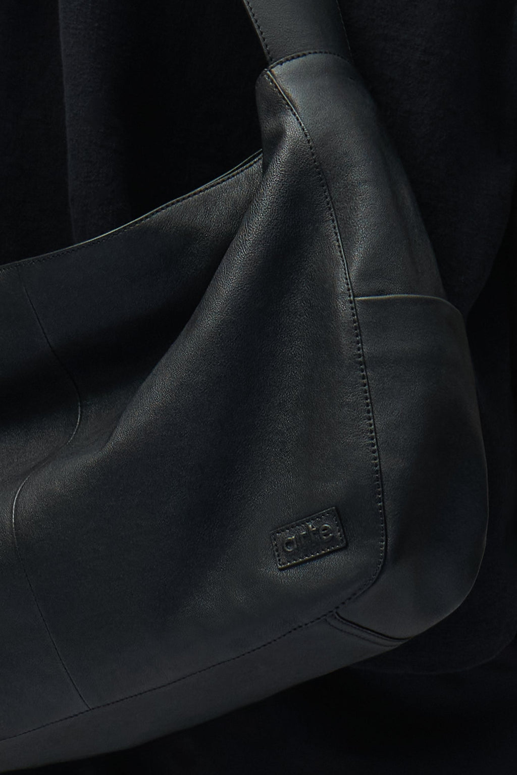 Sac en cuir oversize - Noir