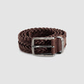 Ceinture en cuir tressé - Marron