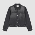 Veste en jean à poches plissées - Noir délavé