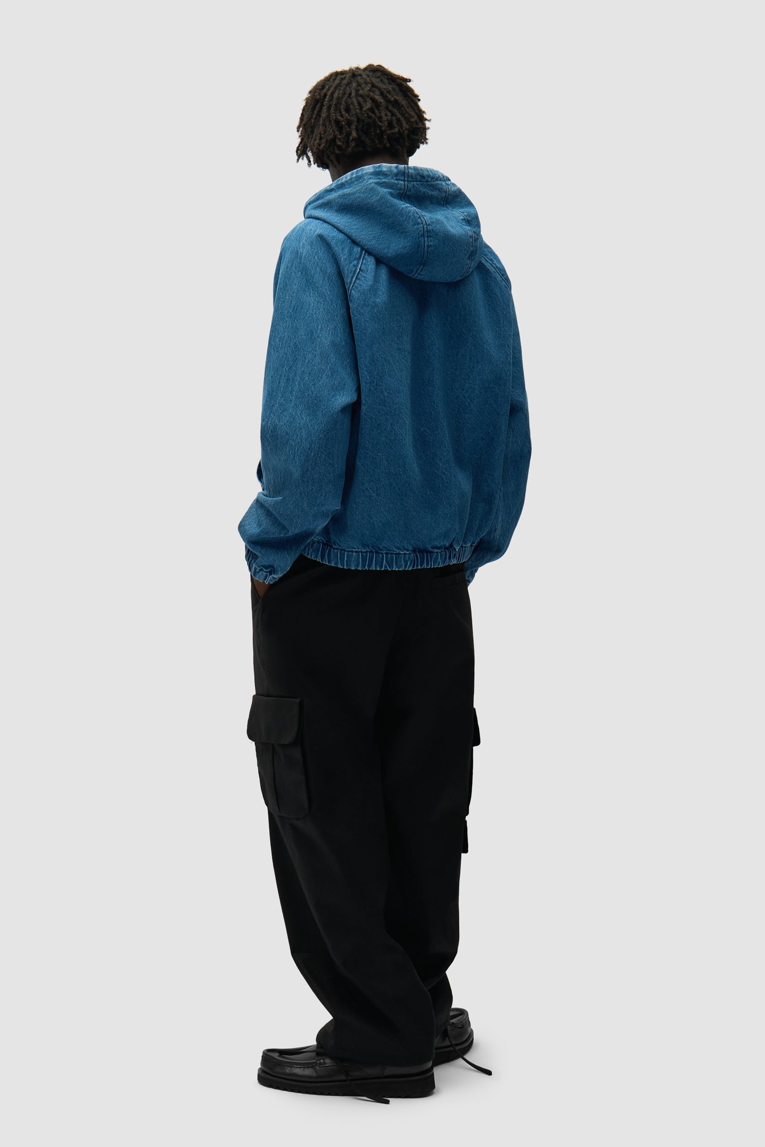 Veste à capuche en denim Split Logo - Bleu marine
