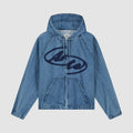 Veste à capuche en denim Split Logo - Bleu marine