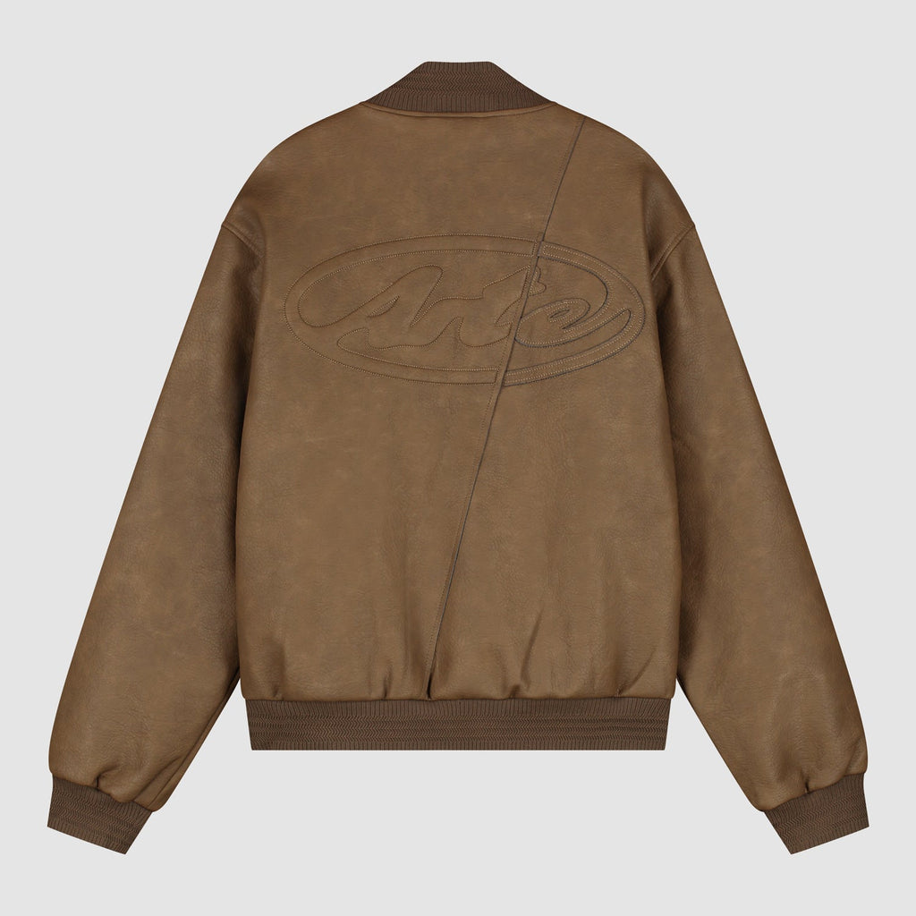 Veste universitaire en cuir - Marron