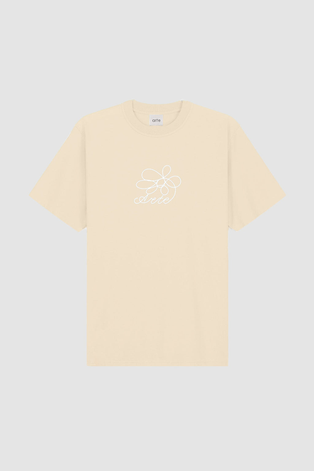 T-shirt brodé de fleurs - Crème