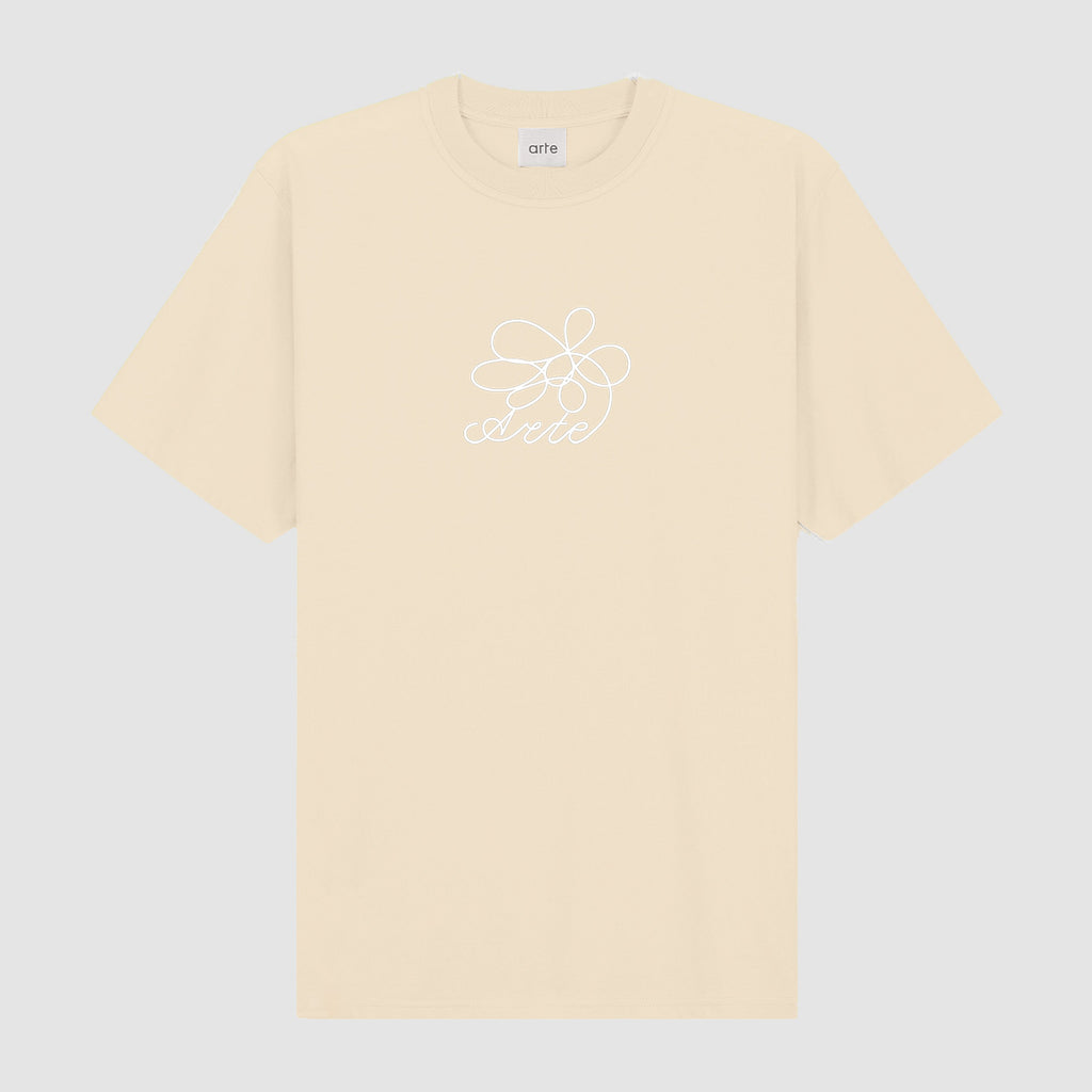 T-shirt brodé de fleurs - Crème