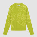 Tricot à fleurs brodées - Vert clair
