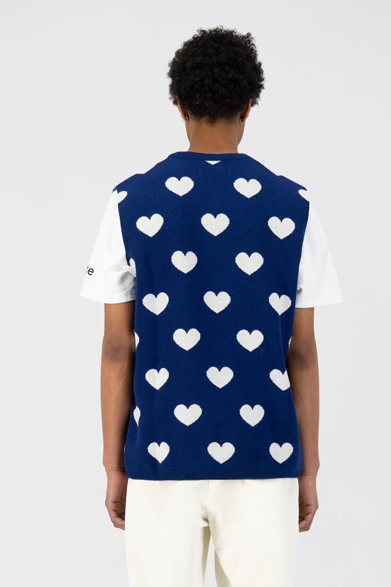 Klimt Heart Knit - Bleu/Blanc