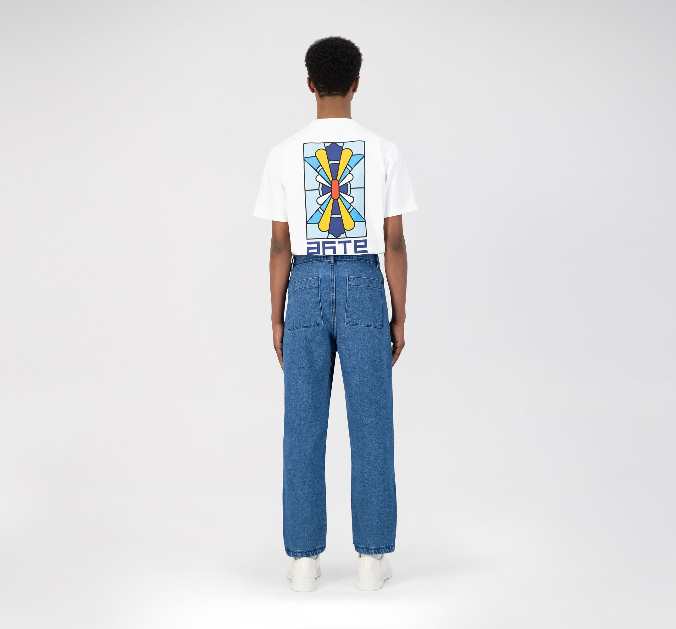 Pantalon Paul avec logo sur le devant - Denim bleu clair