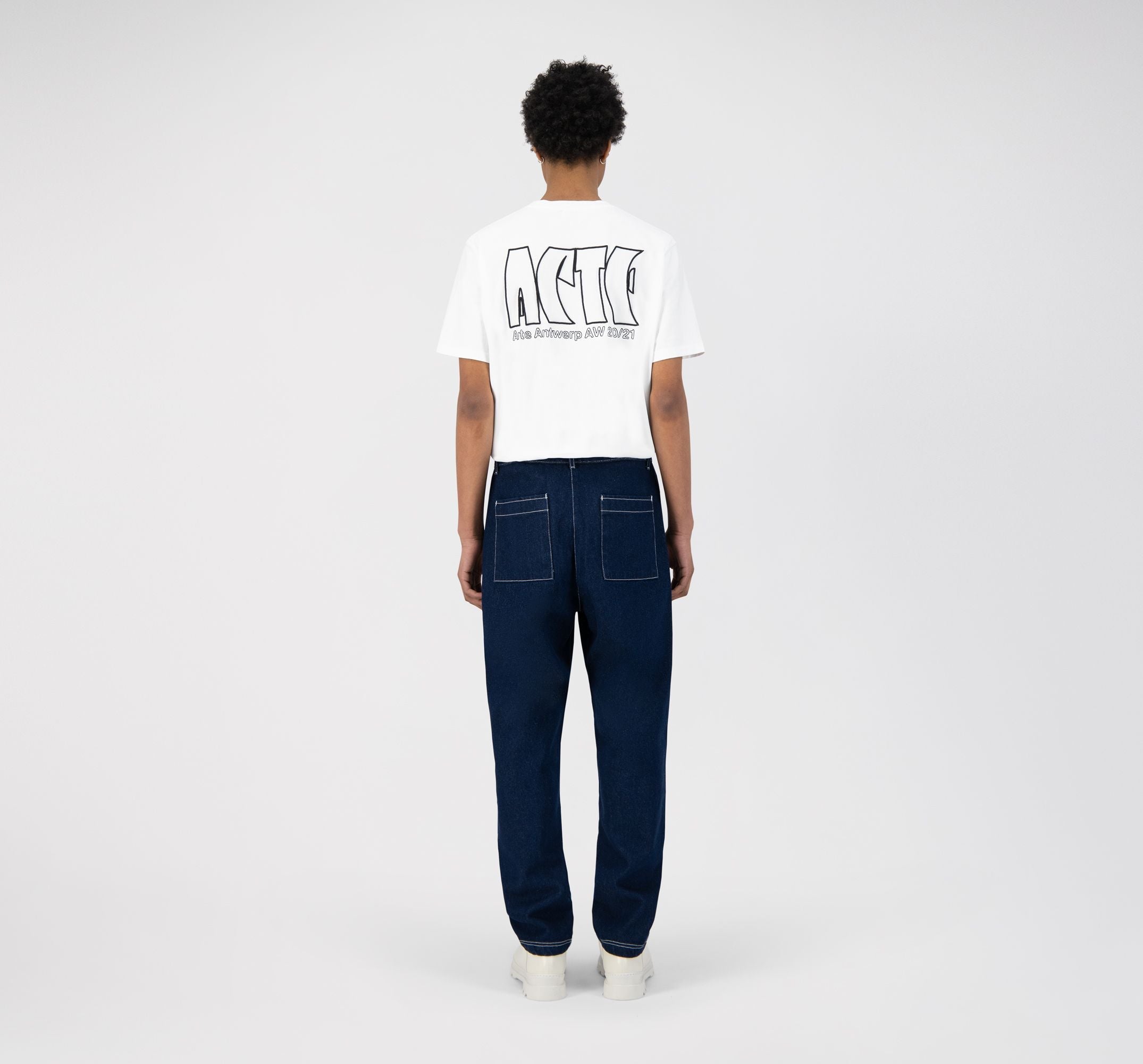 Pantalon Paul avec logo sur le devant - Denim bleu